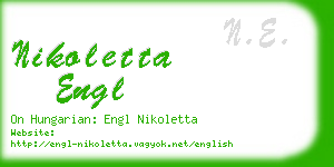 nikoletta engl business card